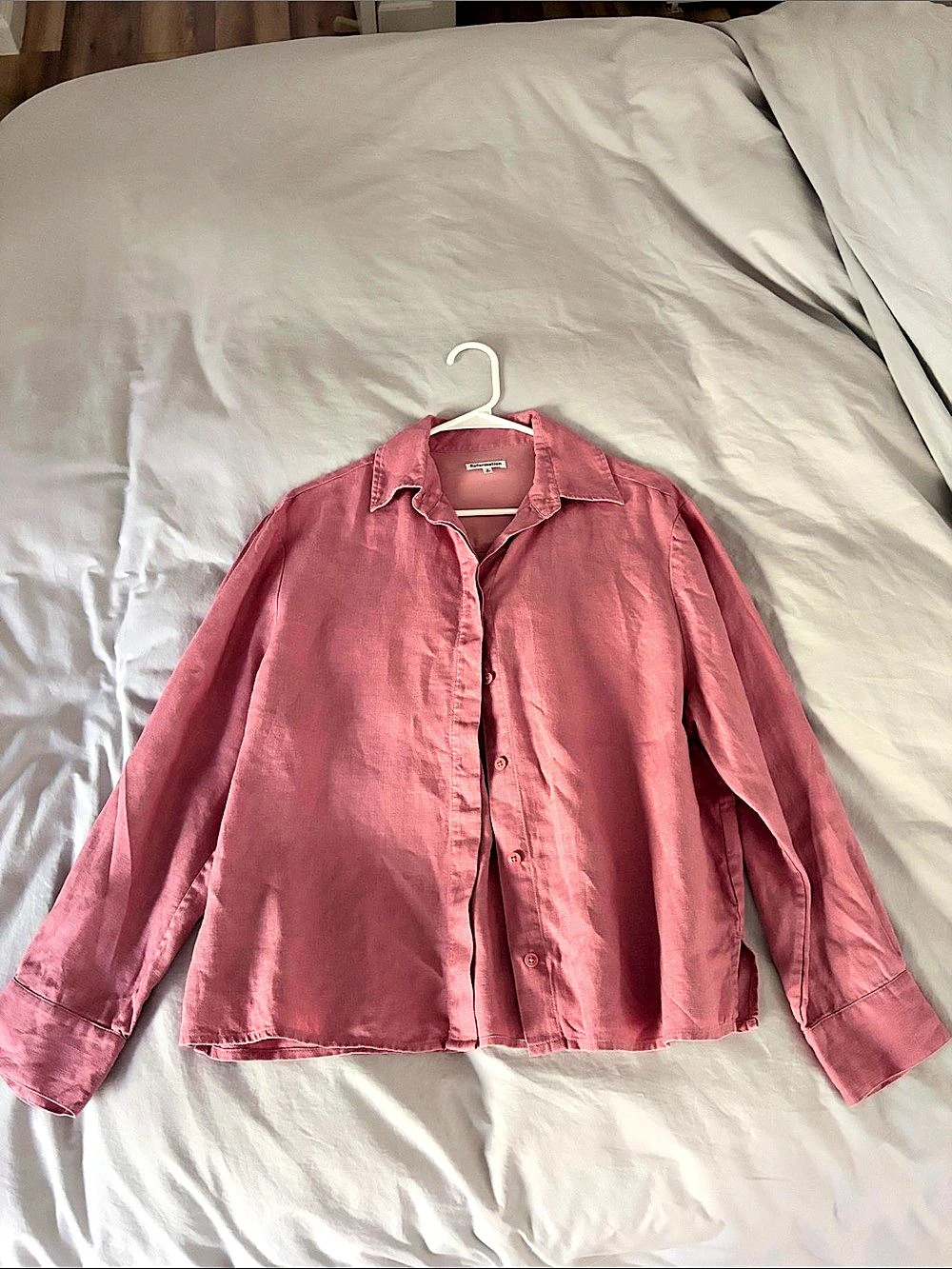 Reformation Andy Oversized Linen Shirt Rose Petals Size Small - Picture 1 of 5